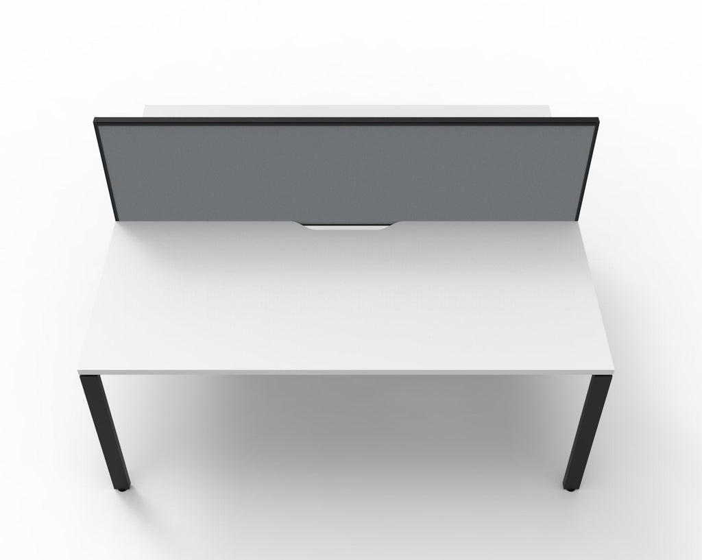 Rapidline Deluxe Infinity Back to Back 2 Person Workstation Profile Leg 1200 x 750mm Natural White / Black Satin