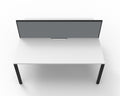 Rapidline Deluxe Infinity Back to Back 2 Person Workstation Profile Leg 1800 x 750mm with Screen Natural Oak / White Satin