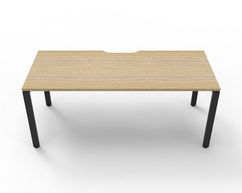 Rapidline Deluxe Infinity Single Sided Workstation Profile Leg 1800 x 750mm with Screen Natural White / White Satin