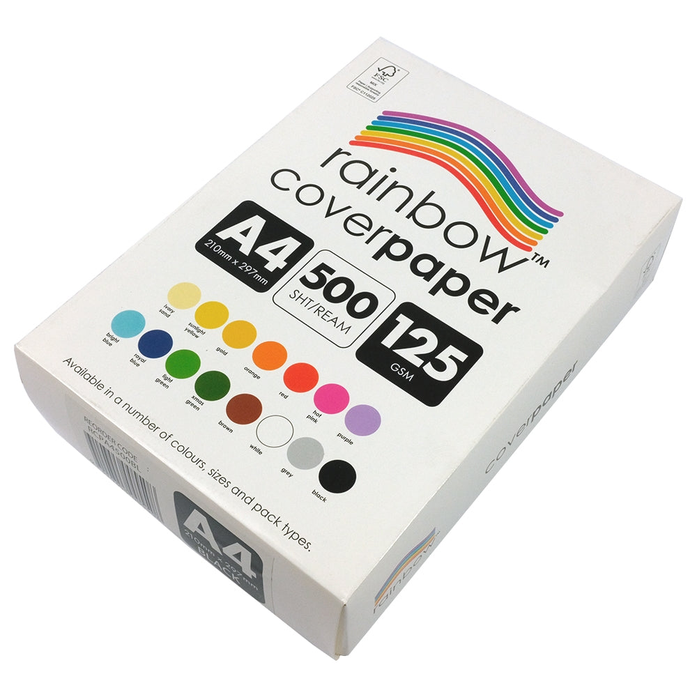 Rainbow Cover Paper A4 125gsm Black Pack of 500