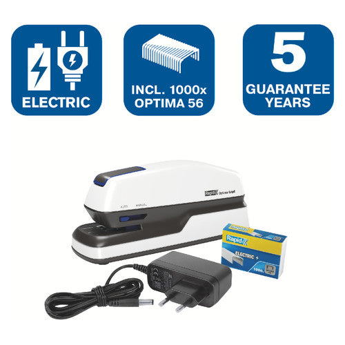 Rapid Optima Contactless Grip E Electric Stapler White