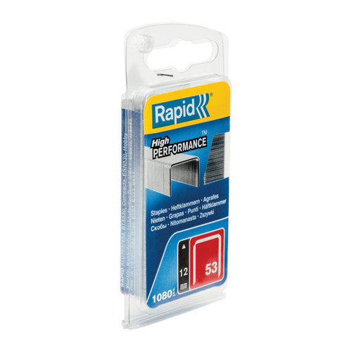 Rapid No.53 Finewire Staples 12mm Box 1080 Pack of 5
