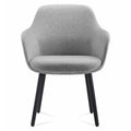 Rapidline Aspen 4 Leg Tub Chair Black Steel Frame Light Grey Fabric