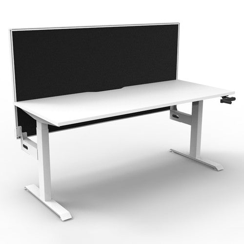 Rapidline Boost Crank Single Sided Workstation 1500 x 750mm with Screen Natural White / White Satin