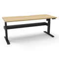 Rapidline Boost Light Single Sided Workstation 1500 x 750mm with Cable Tray Natural Oak / Black Satin