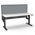 Rapidline Boost Light Single Sided Workstation 1500 x 750mm with Screen Natural White / Black Satin