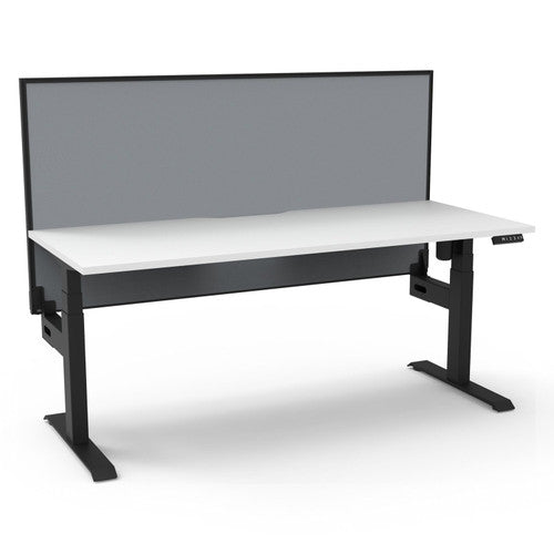 Rapidline Boost Light Single Sided Workstation 1800 x 750mm with Screen Natural White / Black Satin