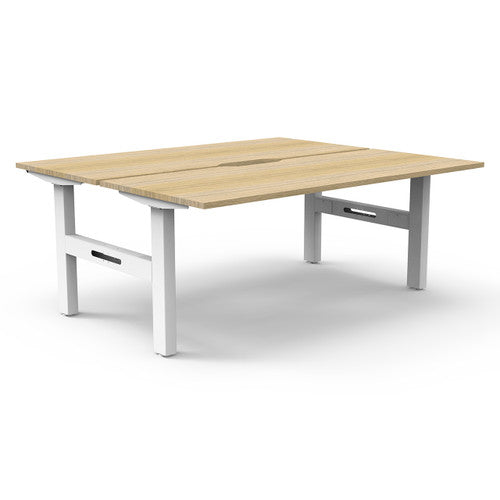 Rapidline Boost Static Back to Back Workstation 1500 x 750mm Natural Oak / White Satin