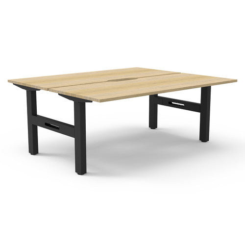 Rapidline Boost Static Back to Back Workstation 1800 x 750mm Natural Oak / Black Satin