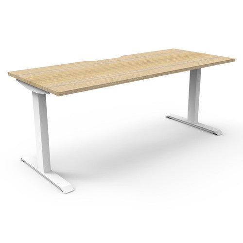 Rapidline Boost Static Single Sided Workstation 1800 x 750mm Natural Oak / White Satin