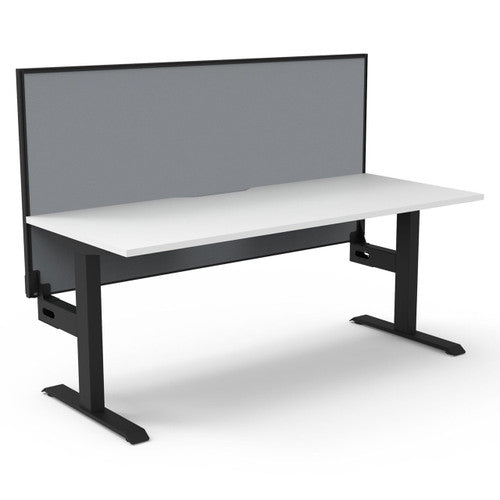 Rapidline Boost Static Single Sided Workstation 1200 x 750mm with Screen Natural White / Black Satin