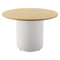 Rapidline Round Table Drum Base 1200mm Diameter Natural Oak / White
