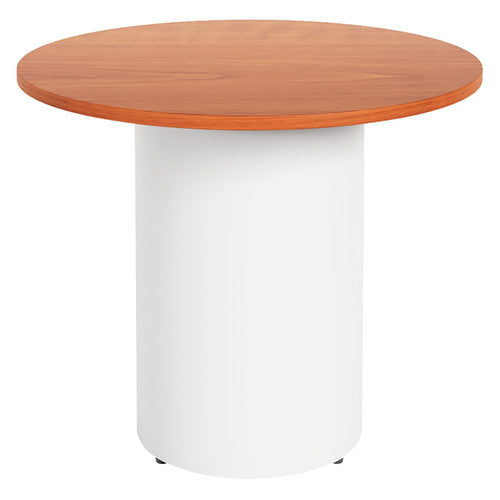 Rapidline Round Table Drum Base 900mm Diameter Cherry / White