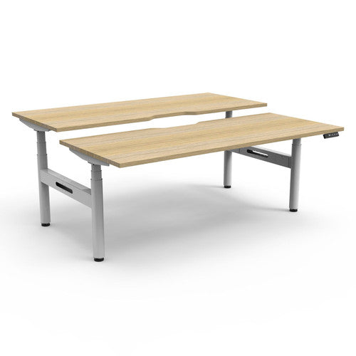 Rapidline Halo Plus Back to Back Workstation 1800 x 750mm Natural Oak / White Satin