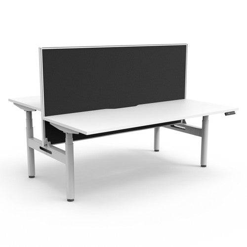 Rapidline Halo Plus Back to Back Workstation 1800 x 750mm with Screen Natural White / White Satin