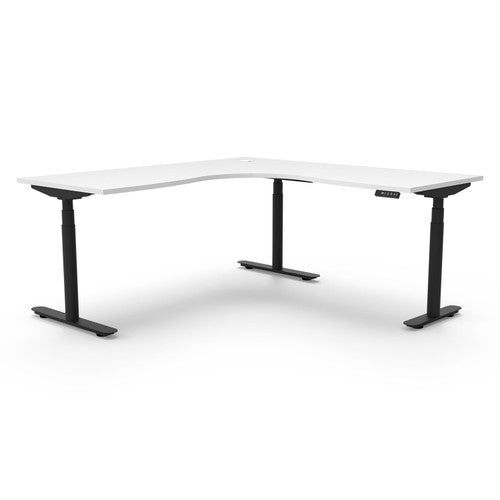 Rapidline Halo Plus Corner Workstation 1500 x 1500 x 750mm Natural White / Black Satin