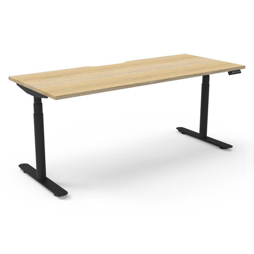 Rapidline Halo Plus Single Sided Workstation 1200 x 750mm Natural Oak / Black Satin