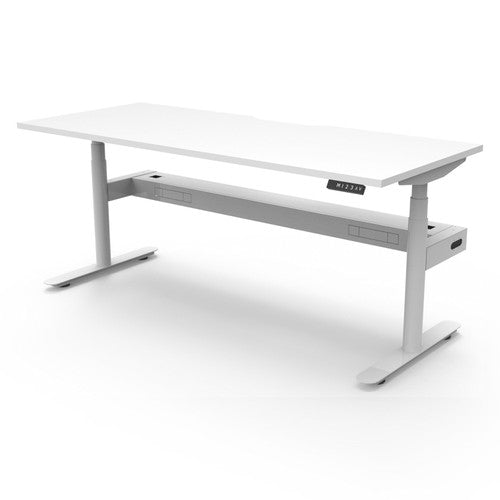 Rapidline Halo Plus Single Sided Workstation 1200 x 750mm with Cable Tray Natural White / White Satin