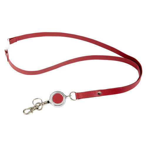 Rexel Leatherette Lanyard with Badge Reel Burgundy