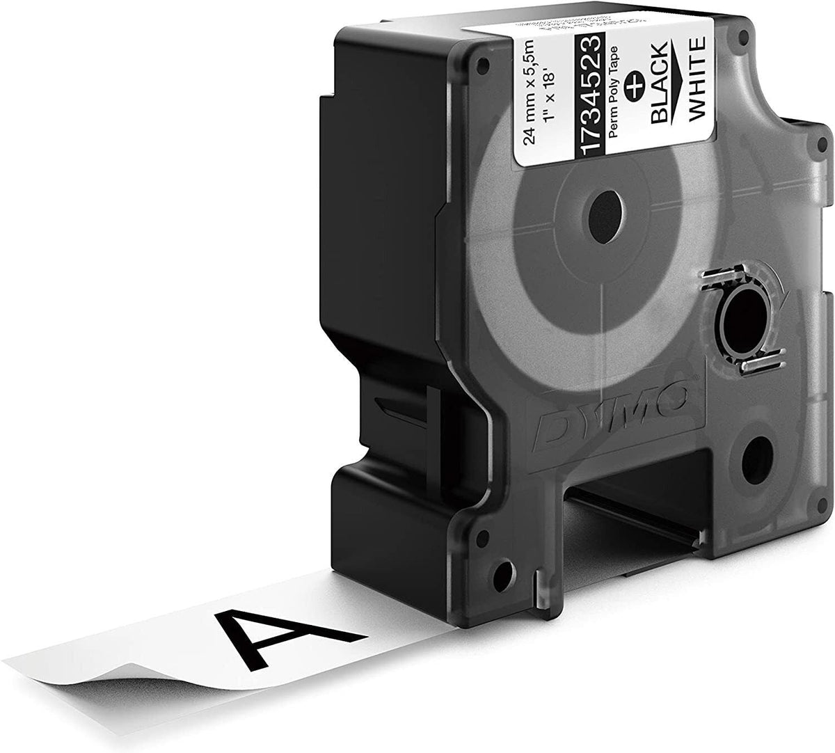 Dymo Rhino Permanent Polyester Label Tape 24mm x 5.5m Black on White