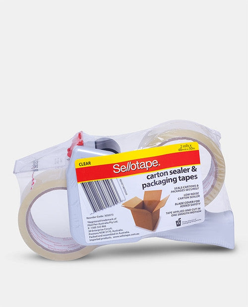 Sellotape Carton Sealer and Packaging Tape 2 Rolls 48mm x 50m Clear
