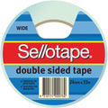 Sellotape Double Sided Tape Roll Wide 24mm x 33m Pack of 6