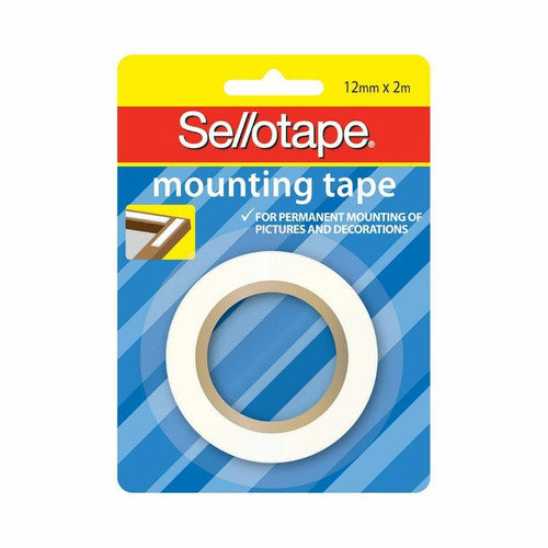 Sellotape Foam Mounting Tape Roll 12mm x 2m Pack of 6 Hangsell