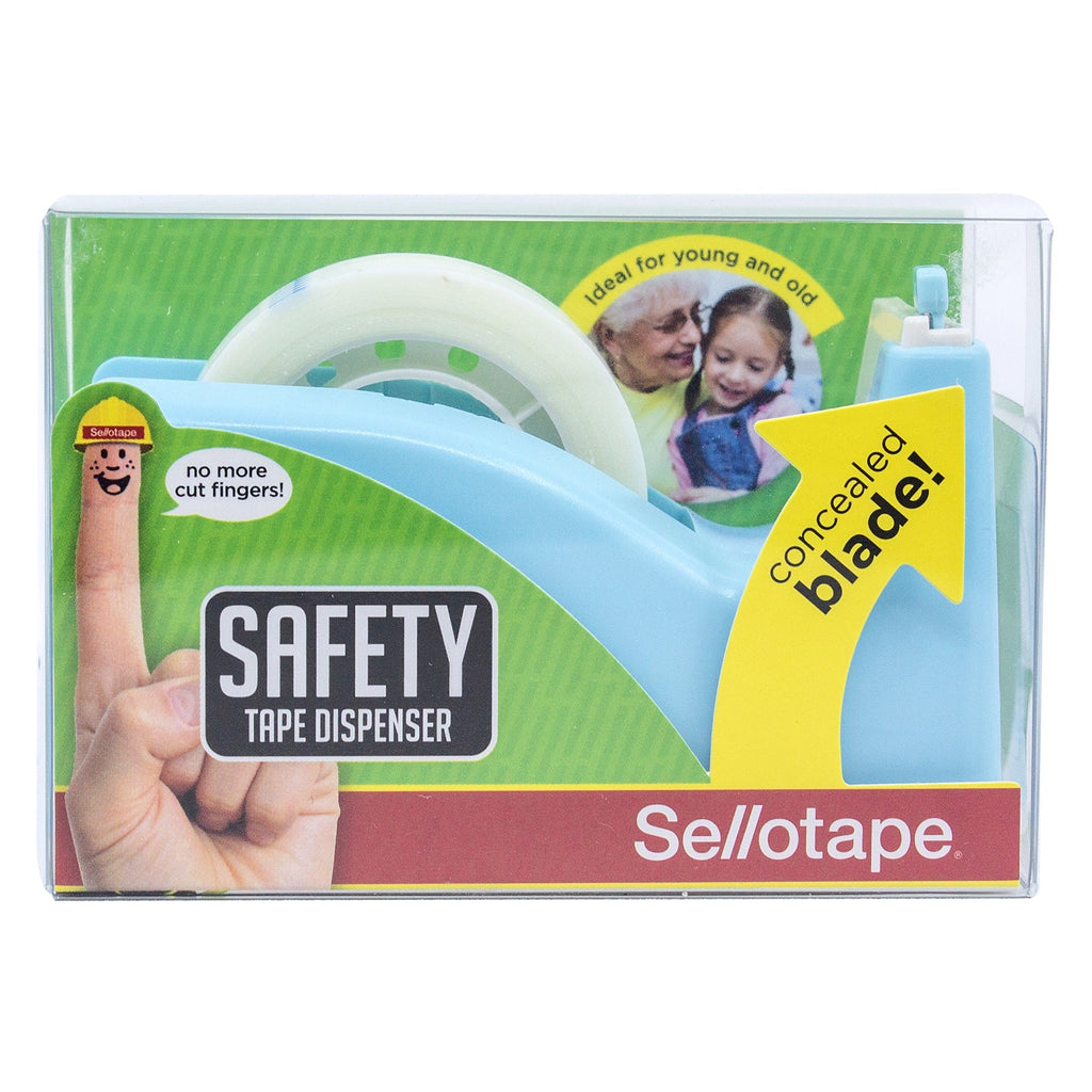 Sellotape Safety Tape Dispenser Mini Blue with Invisible Tape