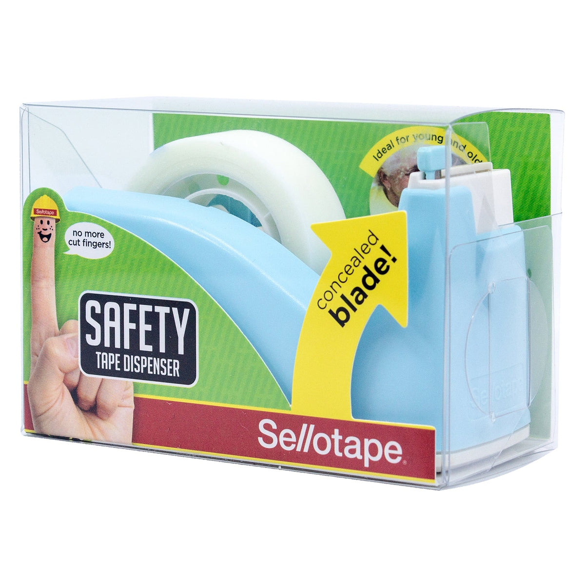 Sellotape Safety Tape Dispenser Mini Blue with Invisible Tape