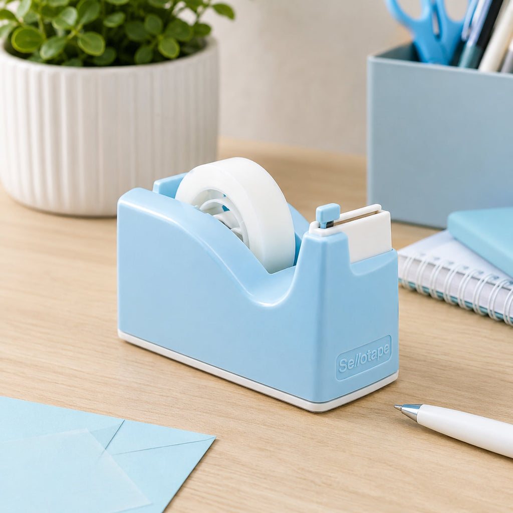 Sellotape Safety Tape Dispenser Mini Blue with Invisible Tape