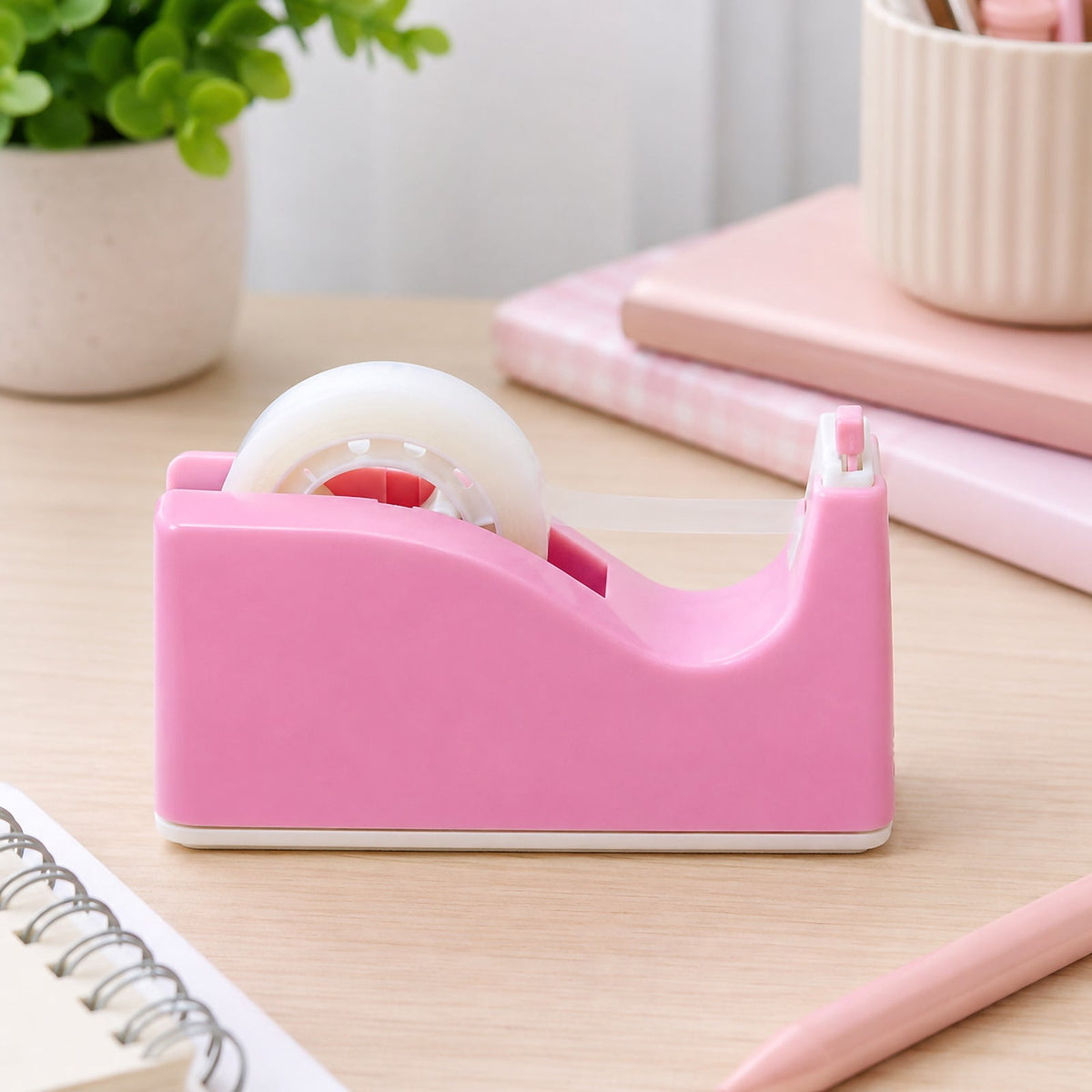 Sellotape Safety Tape Dispenser Mini Pink with Invisible Tape