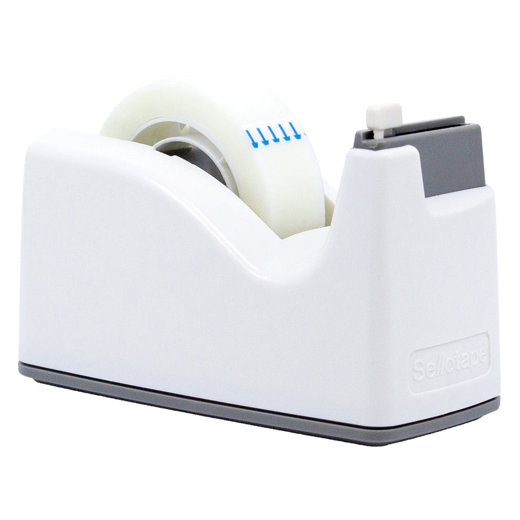 Sellotape Safety Tape Dispenser Mini White with Invisible Tape