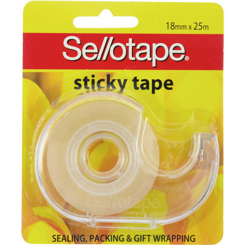 Sellotape Sticky Tape with Dispenser 18mm x 25m Display of 28