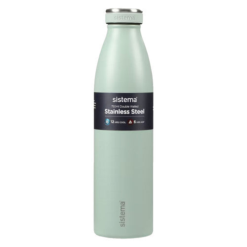 Sistema Stainless Steel Insulated Drink Bottle 750ml Assorted
