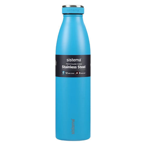 Sistema Stainless Steel Insulated Drink Bottle 750ml Assorted