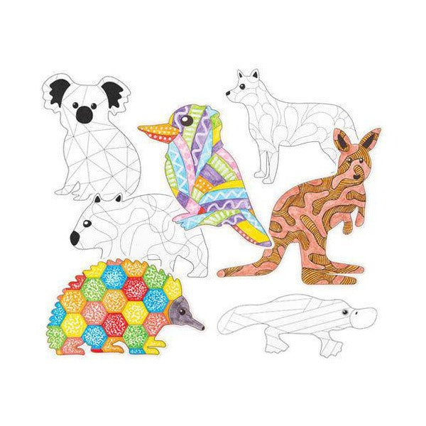 ColourMe Cardboard Australian Animals Pack of 21 Pre Printed Patterns