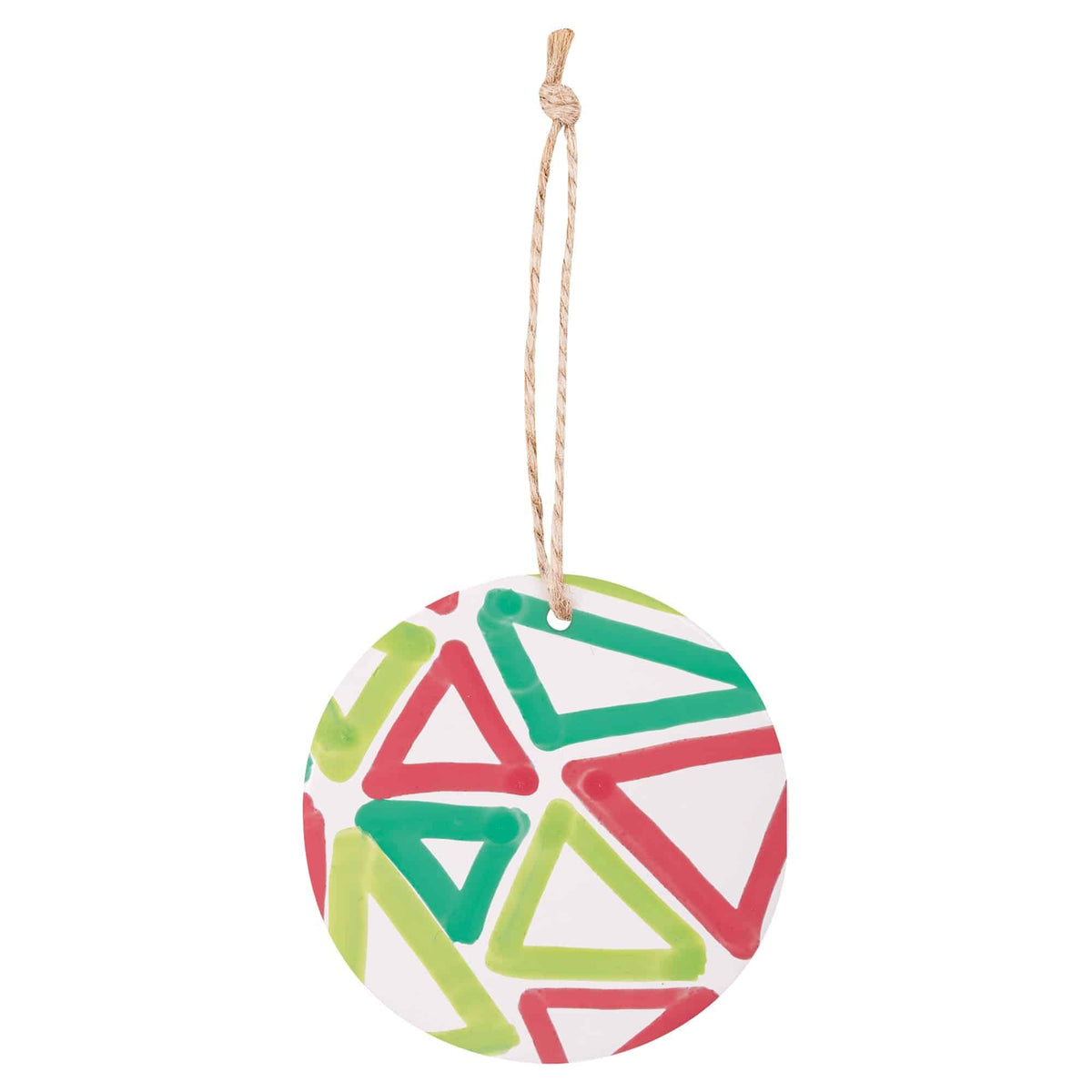Zart Ceramic Round Shapes Pack of 10 Decorate-Your-Own Ornaments with Hanger