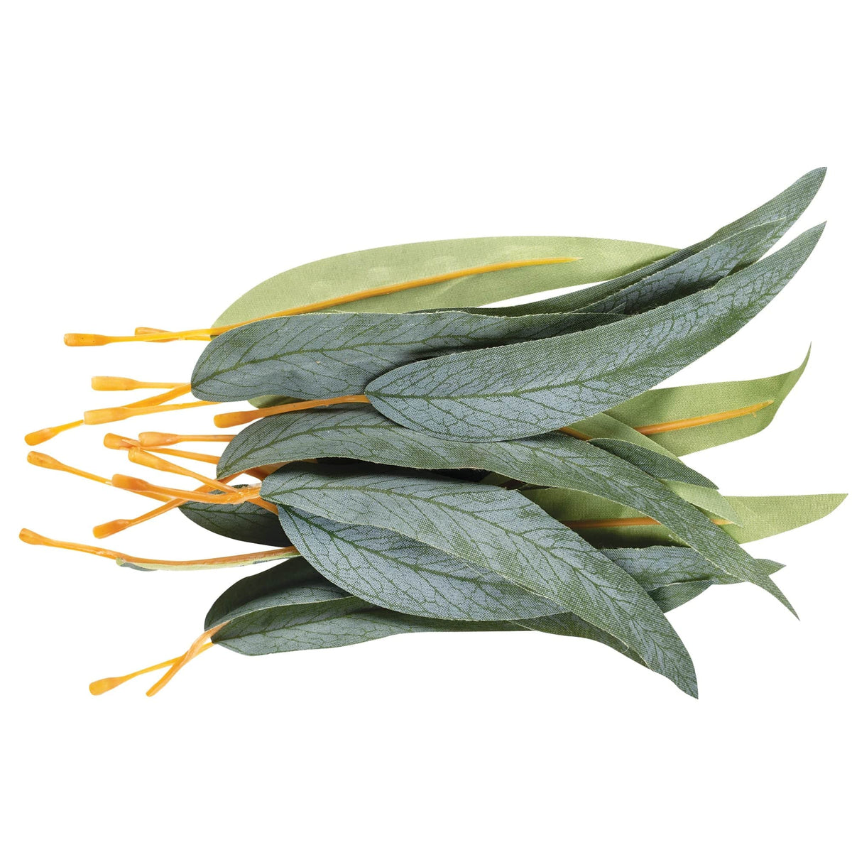Zart Gum Leaves Pack of 50 Fabric Eucalyptus Leaves with Plastic Stems