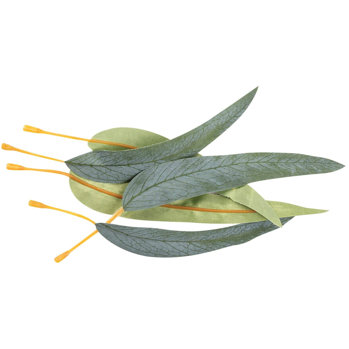 Zart Gum Leaves Pack of 50 Fabric Eucalyptus Leaves with Plastic Stems
