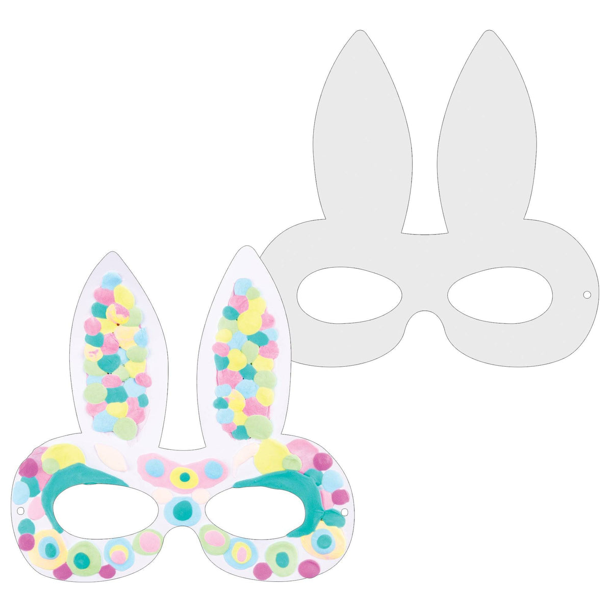 Cardboard Easter Bunny Mask Pack of 30 15 x 14.5cm Elastic Included