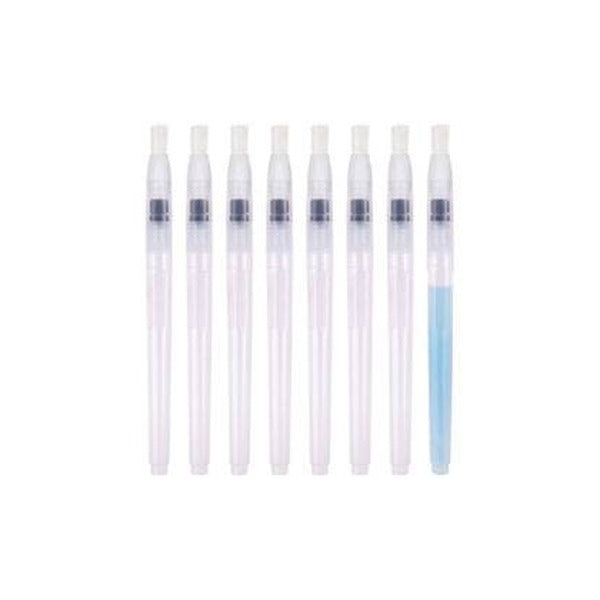 Zart Water Brush Refillable Flat Pack of 8 Built-In Water Reservoir