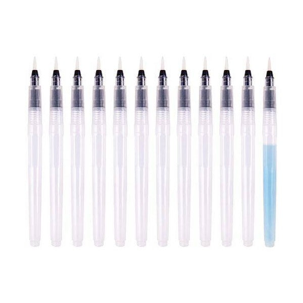 Zart Water Brush Refillable Medium Pack of 12 Taklon No Valve