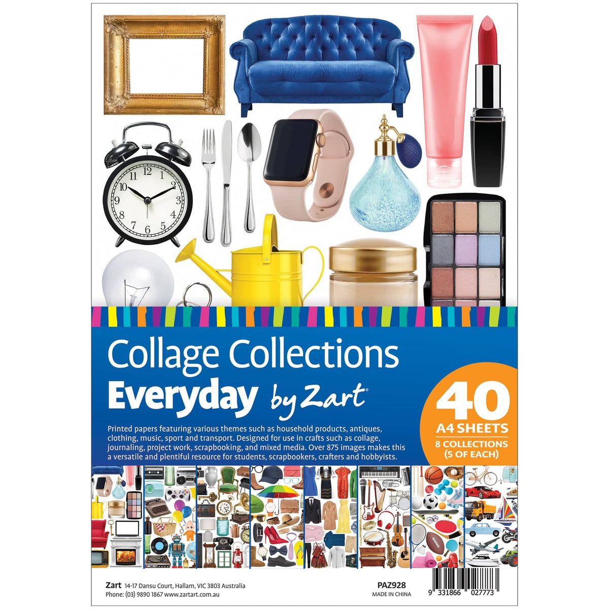 Zart Collage Collections Everyday Pack of 40 Printed Cut-Out Papers