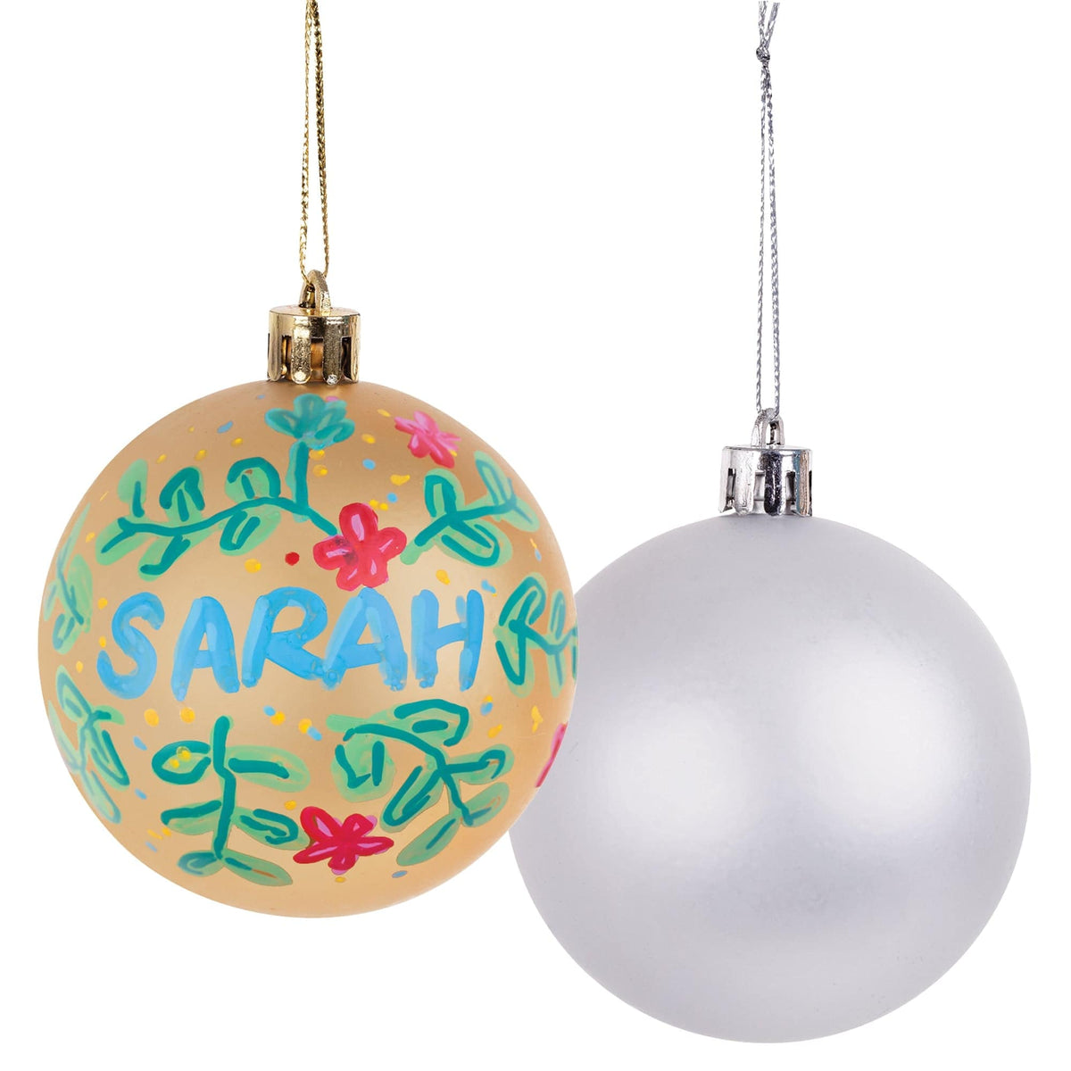 Zart Gold and Silver Baubles Pack of 10 Pre-Finished Metallic Craft Baubles