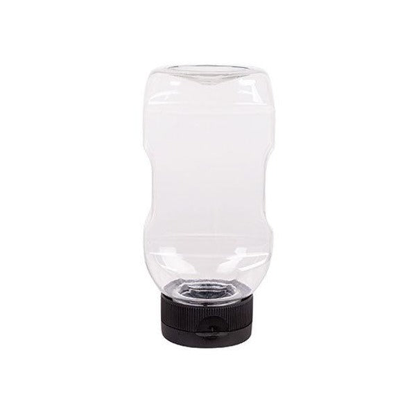 Zart Upside Down Squeeze Bottle with Non Drip Valve Pack of 3 Clear Refillable