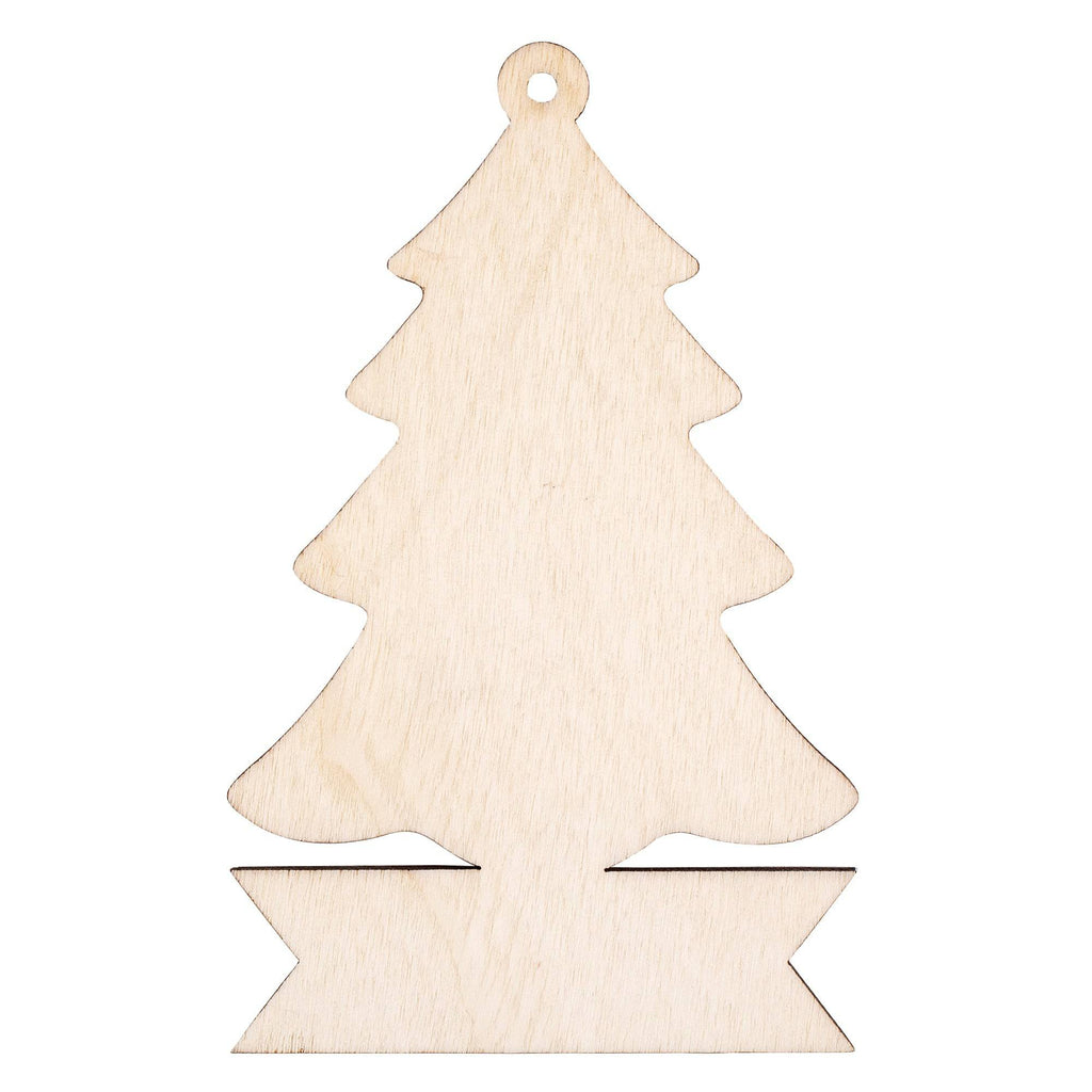 Zart Wooden Wreath and Tree with Banner Pack of 12