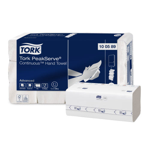 Tork PeakServe Continuous Hand Towel 1 Ply Advanced H5 White Carton of 12 x 270 Sheets