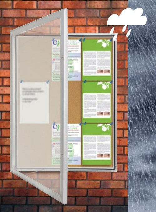 Visionchart TX6002 TX Notice Case Weather Resistant Cork Background (6-A4's) 590 x 1080mm