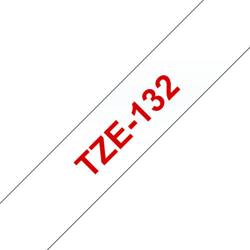 Brother TZe-132 Laminated Label Tape 12mm Red on Clear