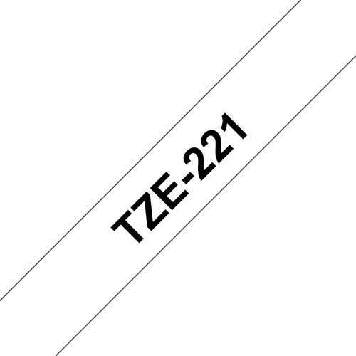 Brother TZe-221 Laminated Label Tape 9mm Black on White